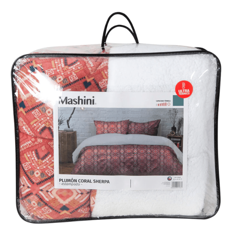 Plumón Coral Sherpa 2 Plazas Print Kay-3