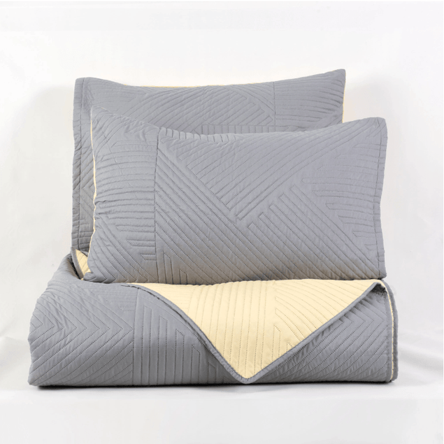 Quilt 1.5 Plazas Microfibra Gris-Amarillo-1