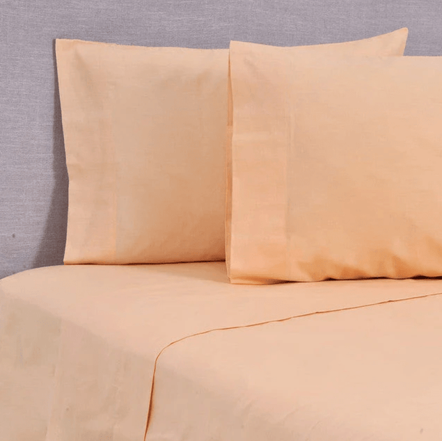 Sábana 2 Plazas 144 Hilos Colores Lisos Mostaza-0