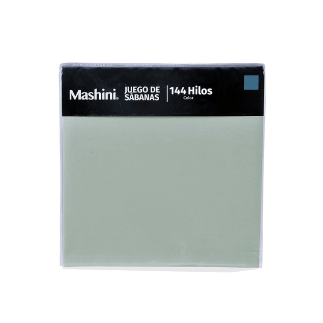 Sábana 1.5 Plazas 144 Hilos Colores Lisos Verde-2