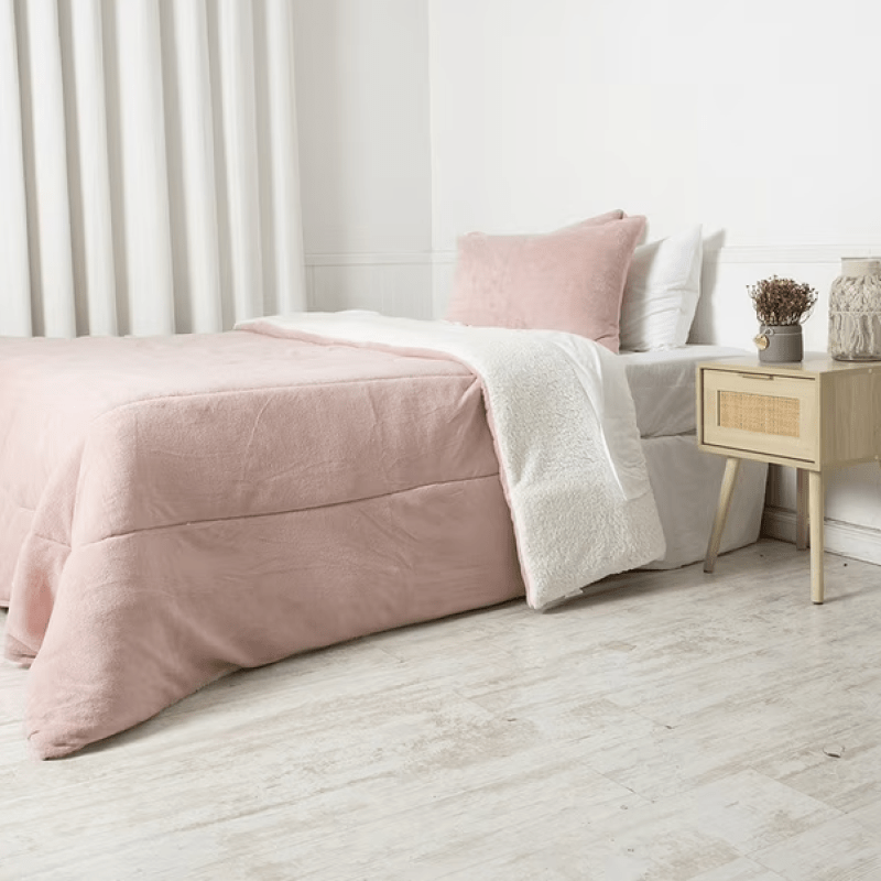 Plumón Coral Emboss 2 Plazas Rosado-1