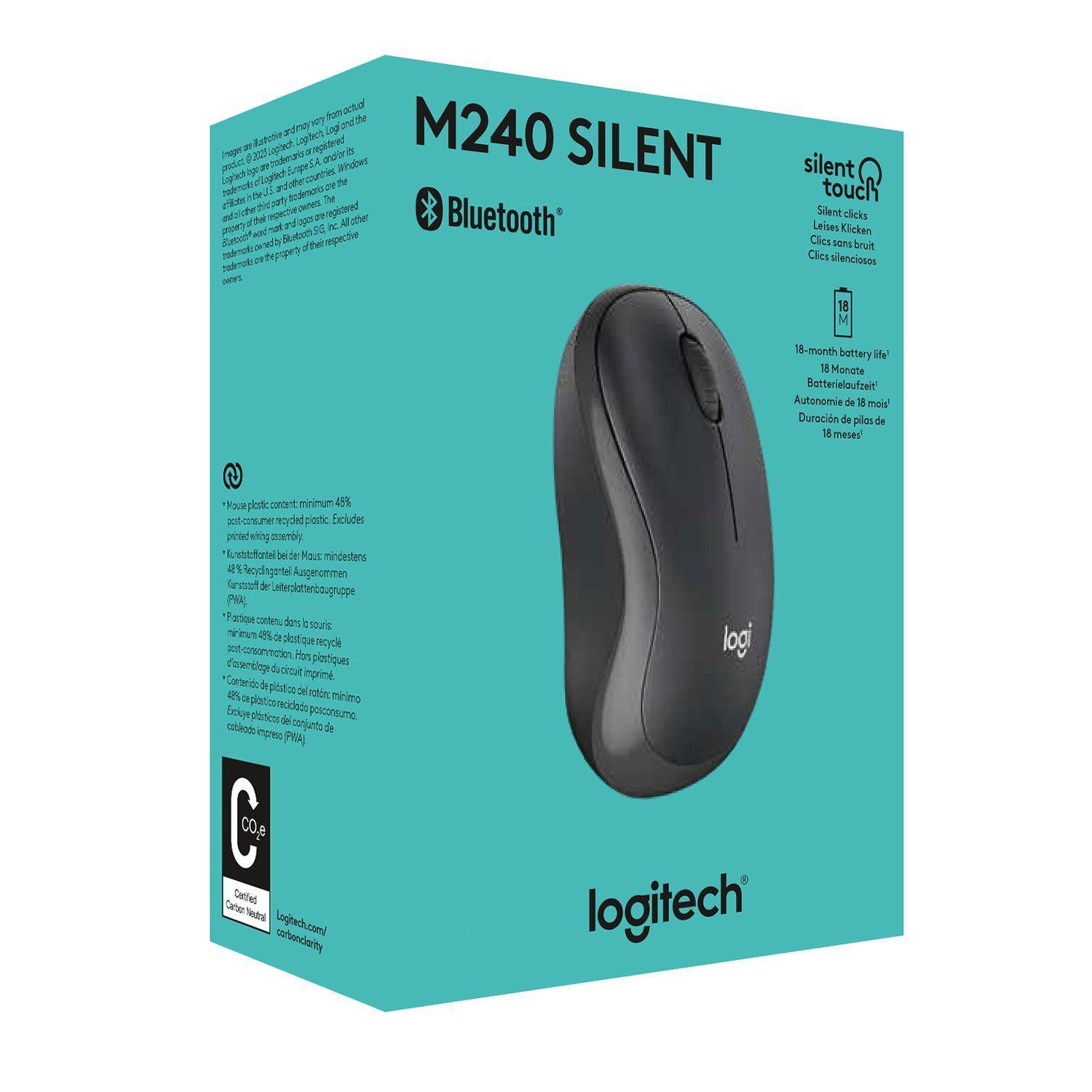 Mouse Inalambrico Logitech Bluetooth M240 Negro Silent -5