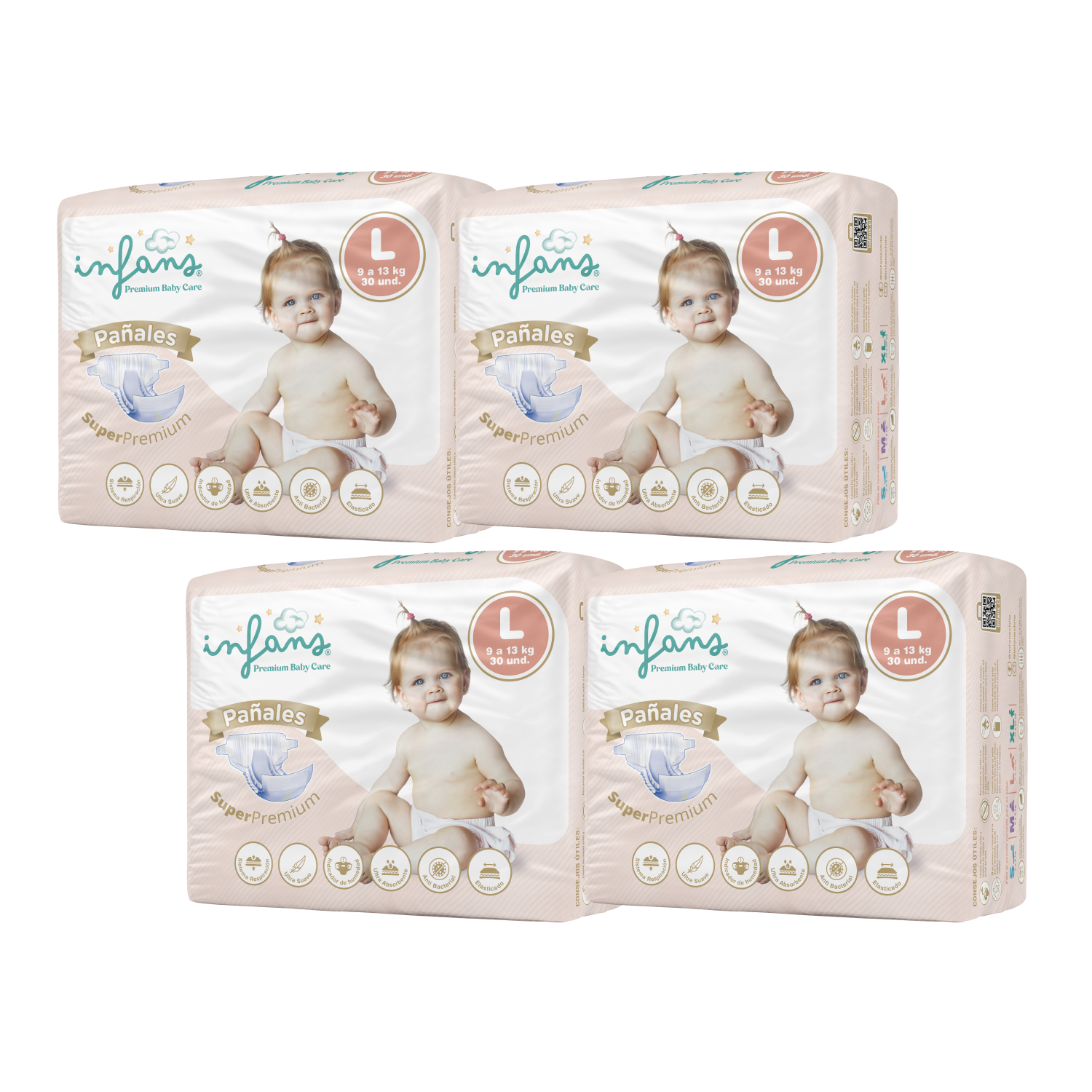 Pañal Infans Super Premium Talla L 4x30u 120u-0