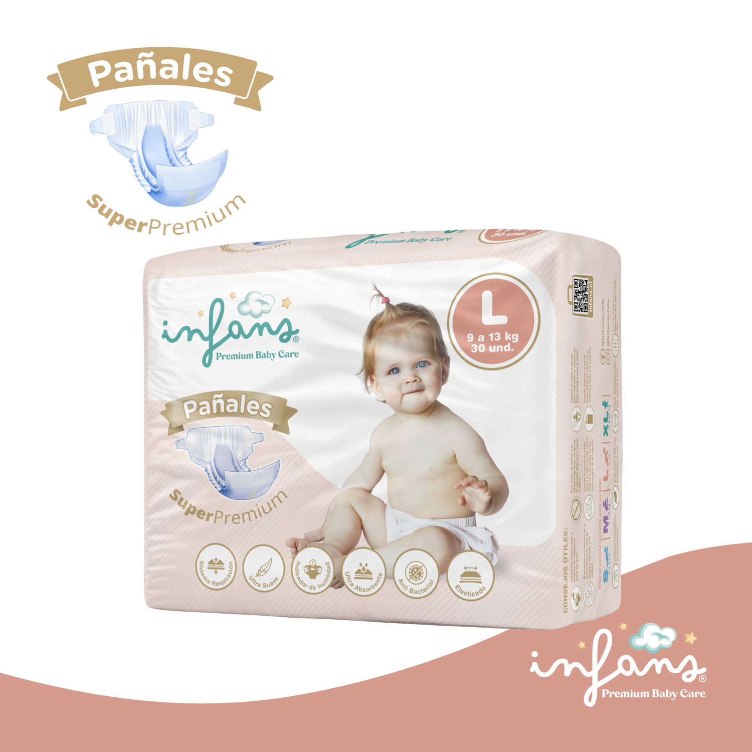 Pañal Infans Super Premium Talla L 4x30u 120u-2