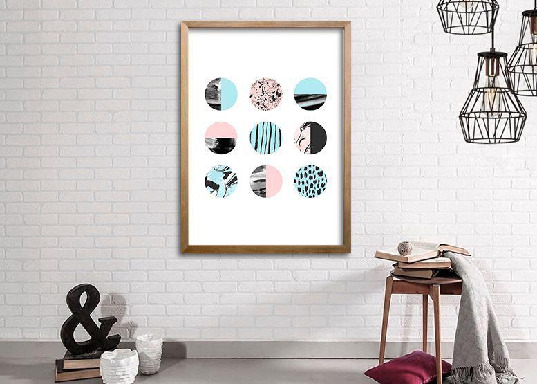 Cuadro ilustración Patron circular - 50x35 cm-1