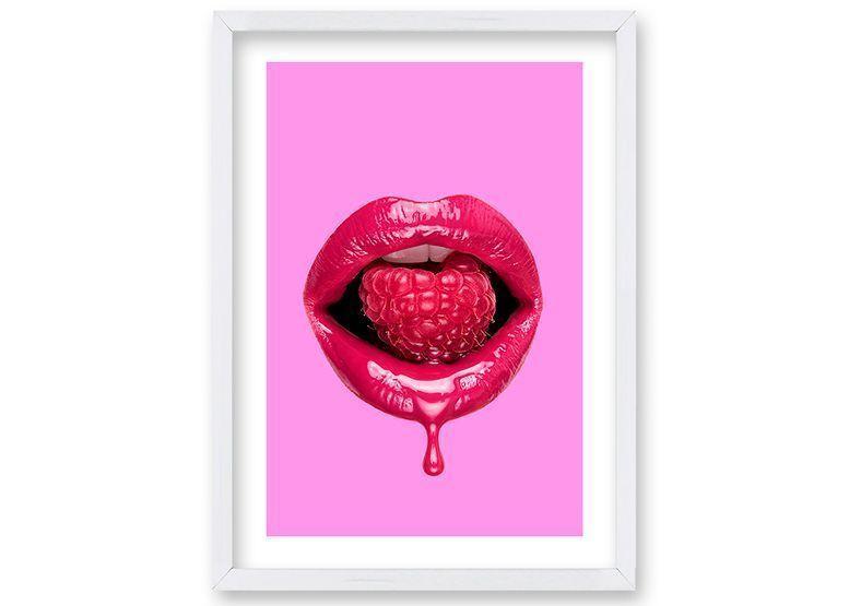 Cuadro ilustración Beso frutal - 50x35 cm-0