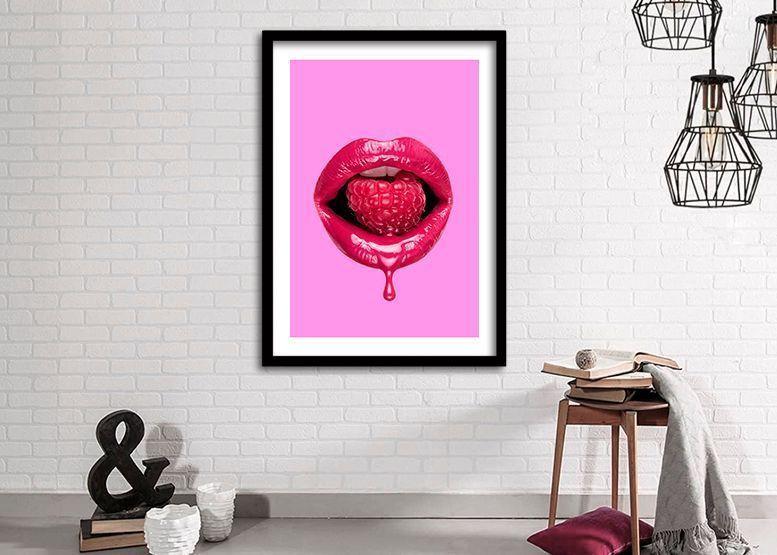 Cuadro ilustración Beso frutal - 50x35 cm-1