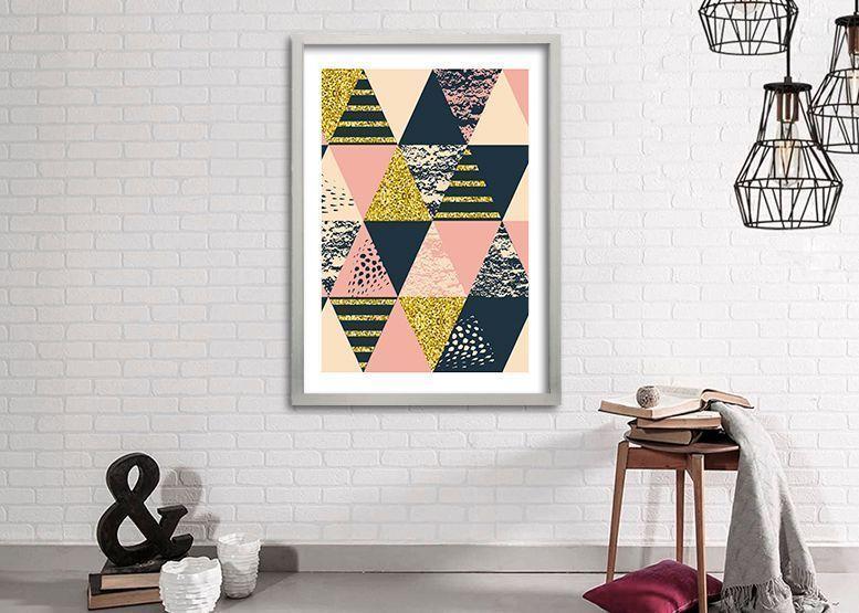 Cuadro 40x30 cm ilustración Rosa triangular-1