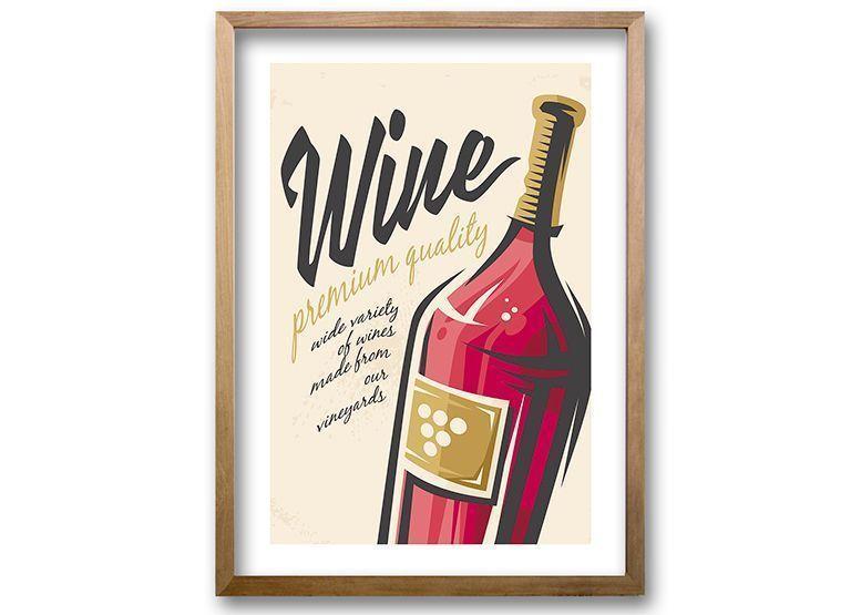 Cuadro 70x50 cm ilustración Al vino-0