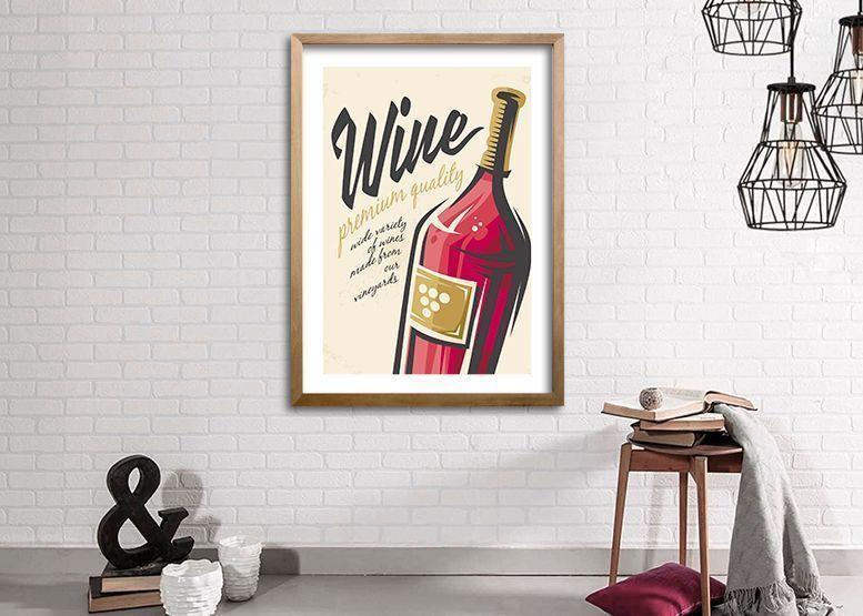 Cuadro 70x50 cm ilustración Al vino-1
