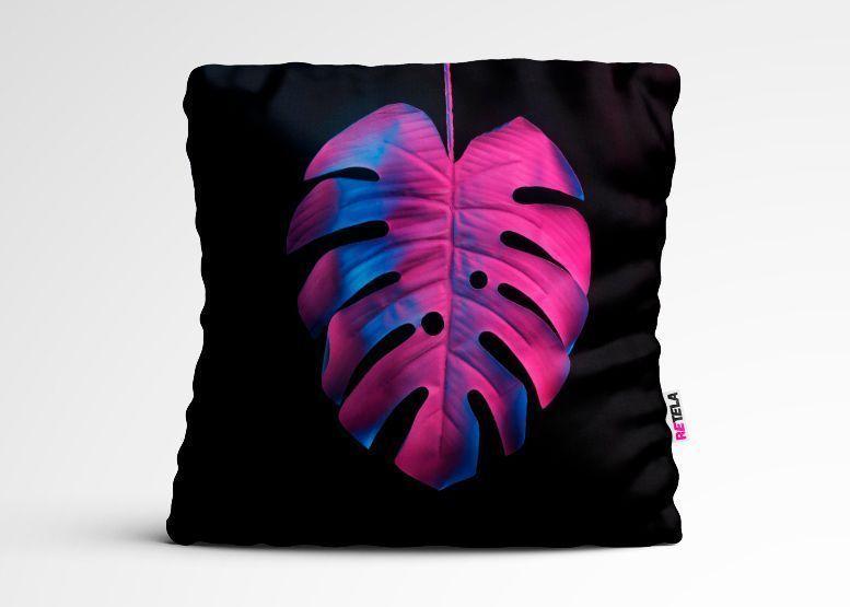 Cojin 45x45 cm ilustración Hoja neon-0