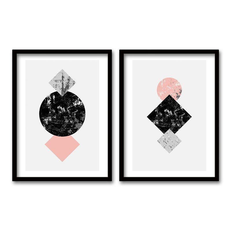 Cuadro Duo Negro 70x50cms Pink-0