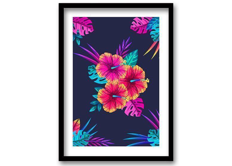 Cuadro 50x35 cm ilustración Hibiscus-0
