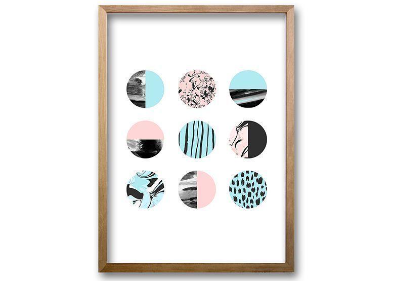 Cuadro ilustración Patron circular - 70x50 cm-0