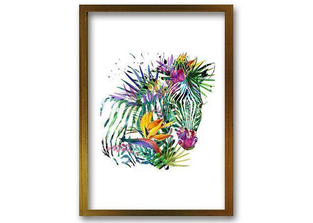 Cuadro 70x50 cm ilustración Color zebra-0