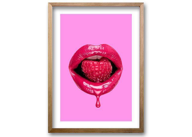 Cuadro ilustración Beso frutal - 40x30 cm-0