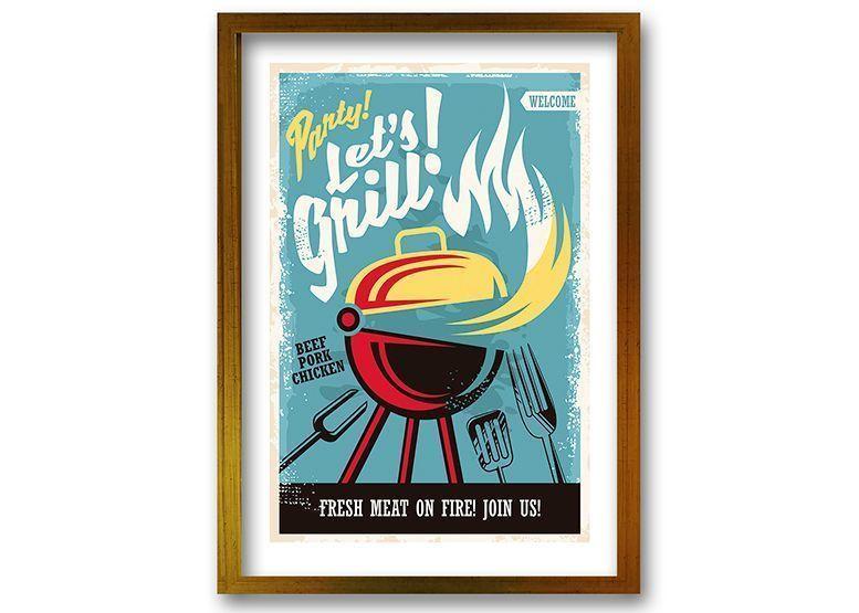 Cuadro 40x30 cm ilustración Grill-0