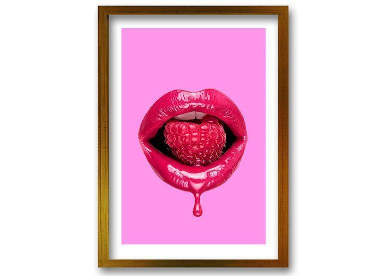 Cuadro ilustración Beso frutal - 40x30 cm-0
