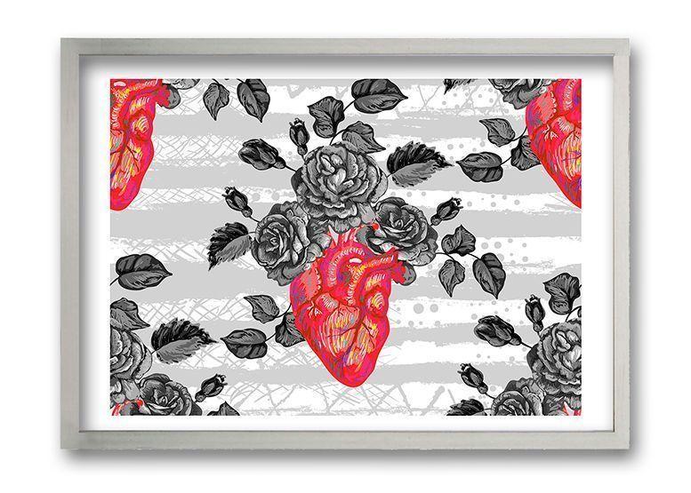 Cuadro 50x35 cm ilustración Amor gris-0