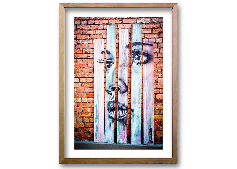 Cuadro 40x30 cm ilustración Rostro mural-0