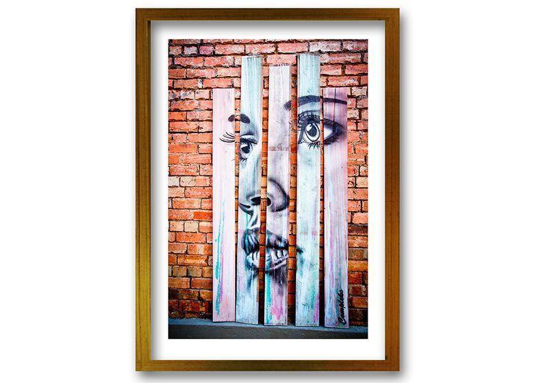 Cuadro ilustración Rostro mural - 40x30 cm-0