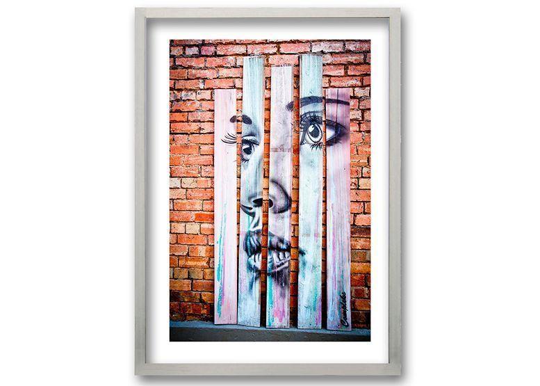Cuadro 70x50 cm ilustración Rostro mural-0