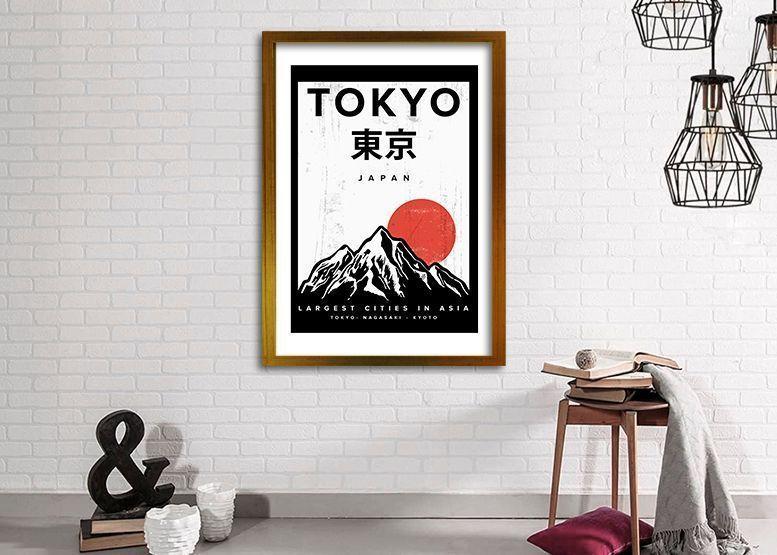 Cuadro 50x35 cm ilustración Tokyo-1