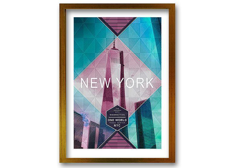 Cuadro 40x30 cm ilustración New york-0