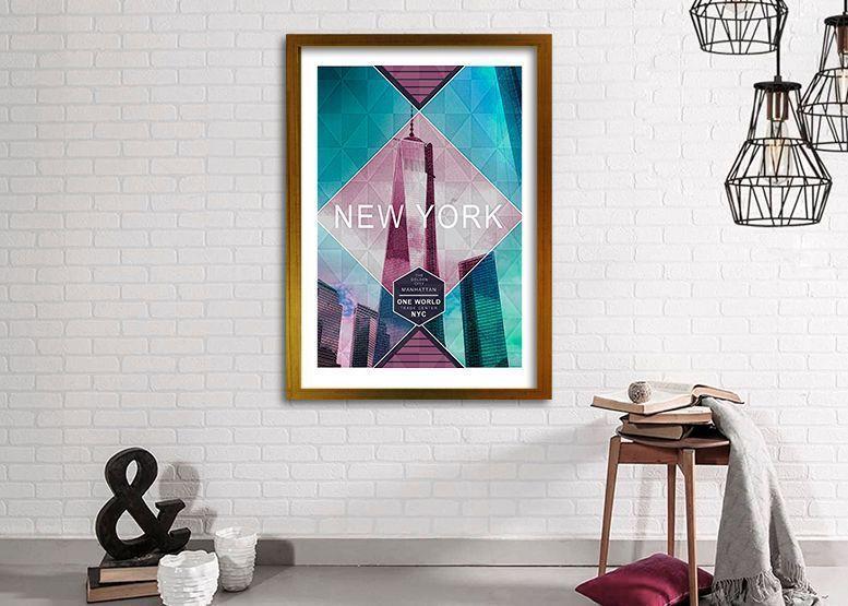 Cuadro 40x30 cm ilustración New york-1