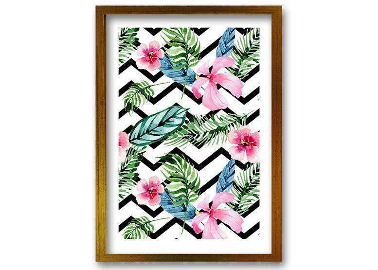 Cuadro 70x50 cm ilustración Patron floral-0