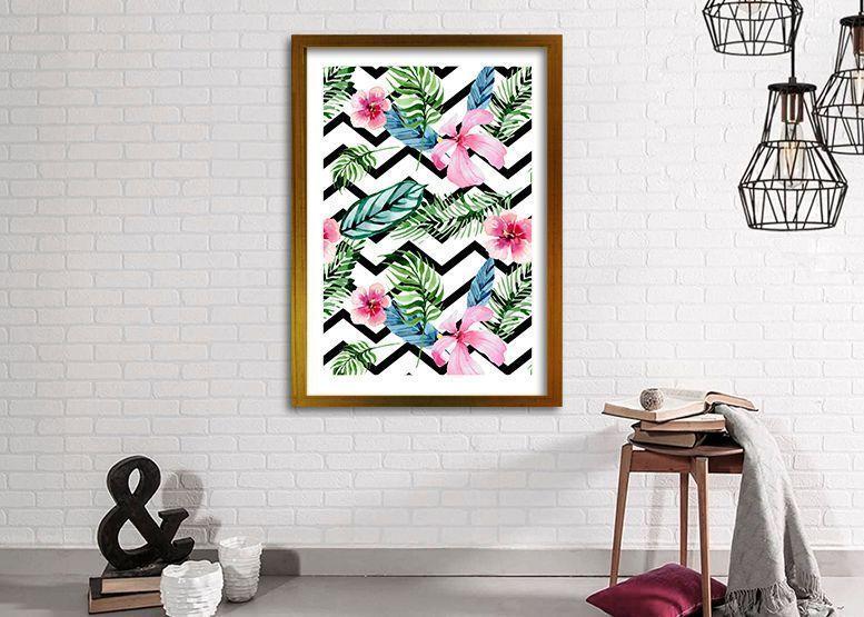 Cuadro 70x50 cm ilustración Patron floral-1