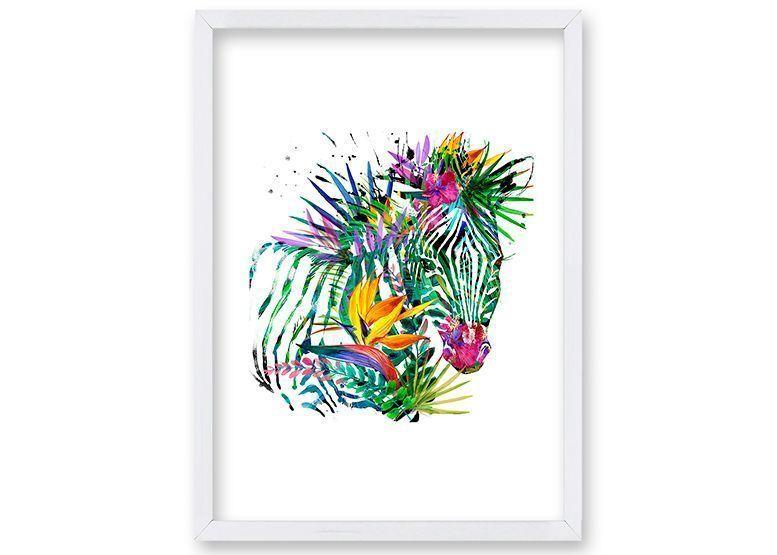 Cuadro 70x50 cm ilustración Color zebra-0