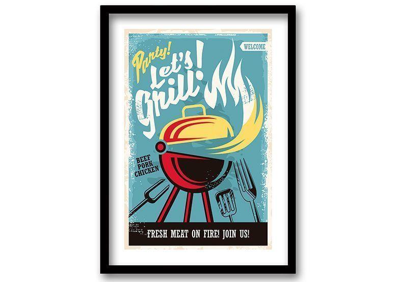 Cuadro 50x35 cm ilustración Grill-0