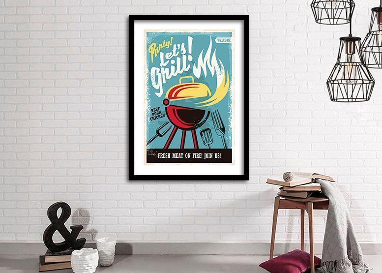 Cuadro 50x35 cm ilustración Grill-1