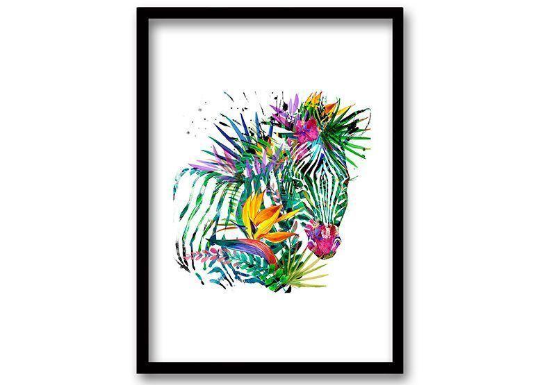 Cuadro 70x50 cm ilustración Color zebra-0