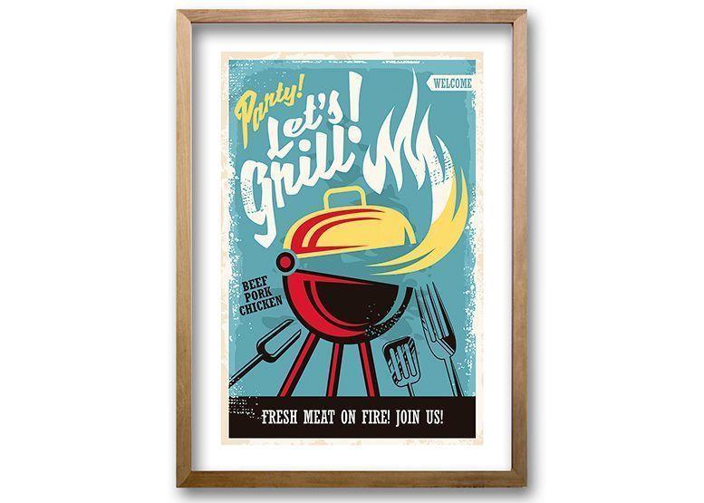 Cuadro 40x30 cm ilustración Grill-0