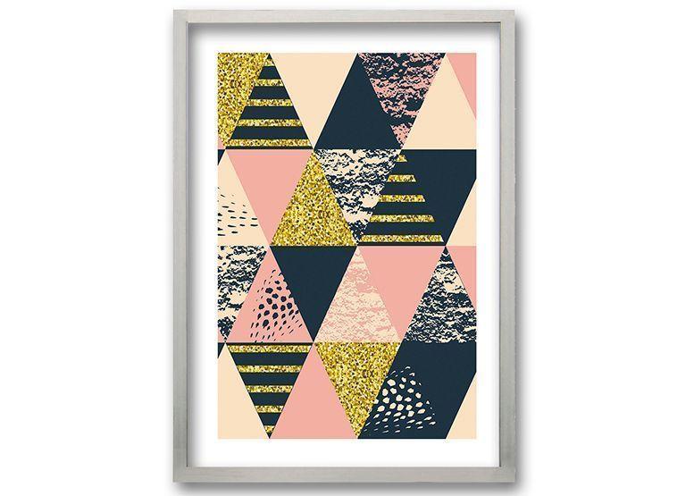 Cuadro 50x35 cm ilustración Rosa triangular-0