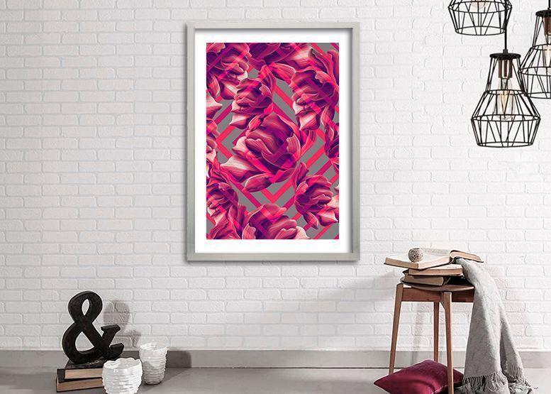 Cuadro ilustración Diamante rosa - 70x50 cm-1