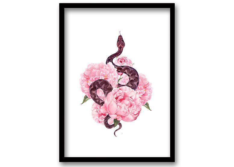 Cuadro 40x30 cm ilustración Flor de veneno-0