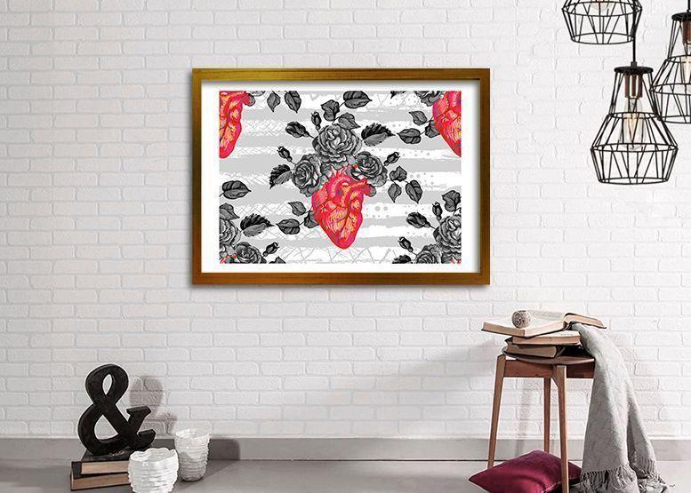 Cuadro 40x30 cm ilustración Amor gris-1