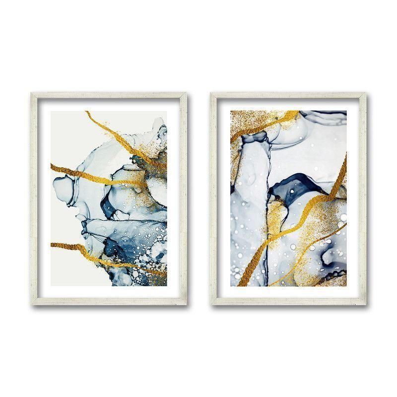 Cuadro Duo Plateado 40x30cms Bleu-0