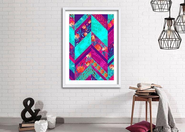 Cuadro 40x30 cm ilustración Flor Poligonal-1