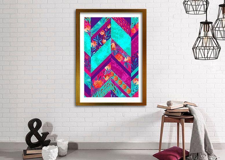 Cuadro 50x35 cm ilustración Flor Poligonal-1