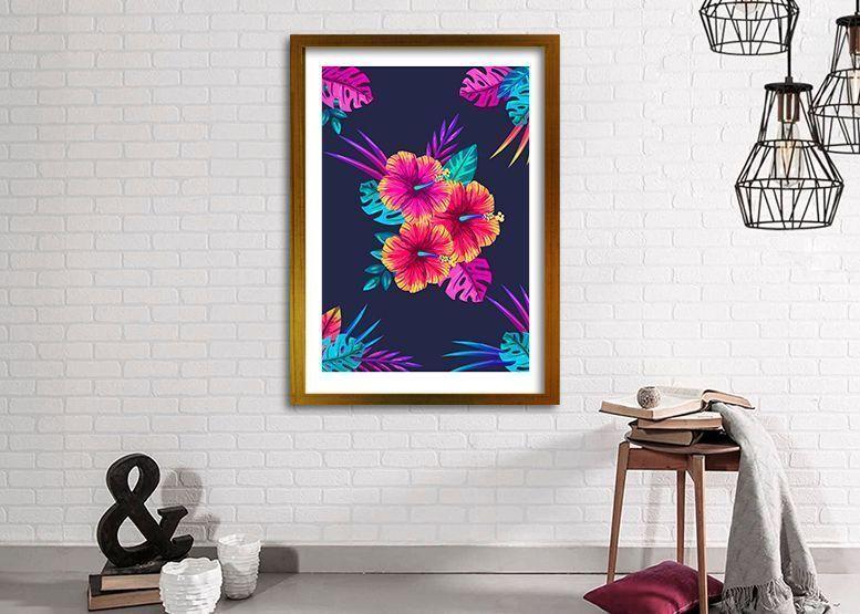 Cuadro 50x35 cm ilustración Hibiscus-1