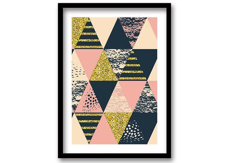 Cuadro 40x30 cm ilustración Rosa triangular-0