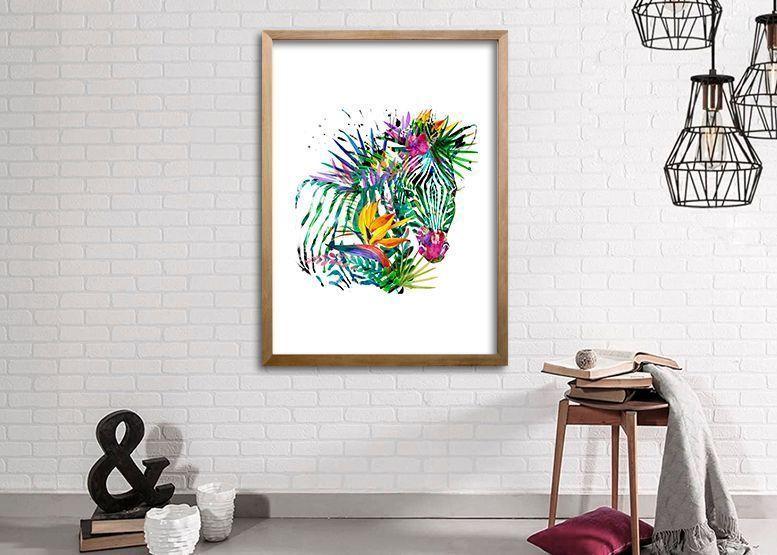 Cuadro 40x30 cm ilustración Color zebra-1