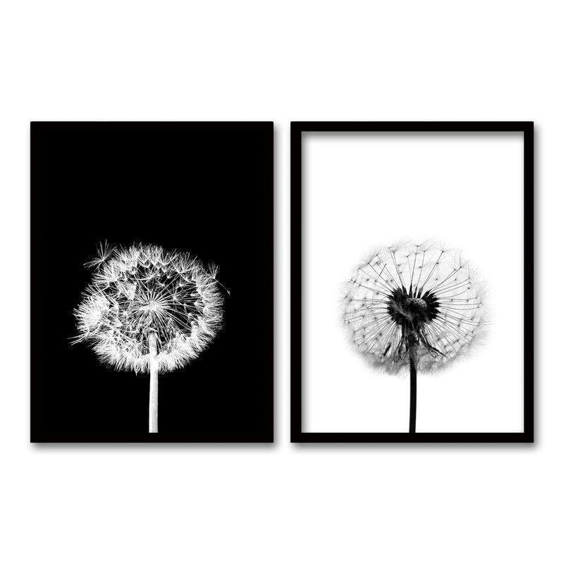Cuadro Duo Negro 40x30cms Dandelion-0