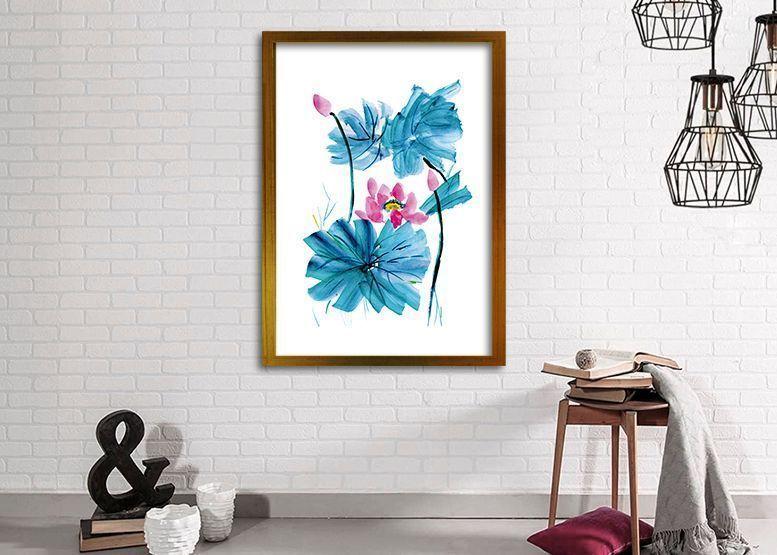 Cuadro 70x50 cm ilustración Acua flor-1