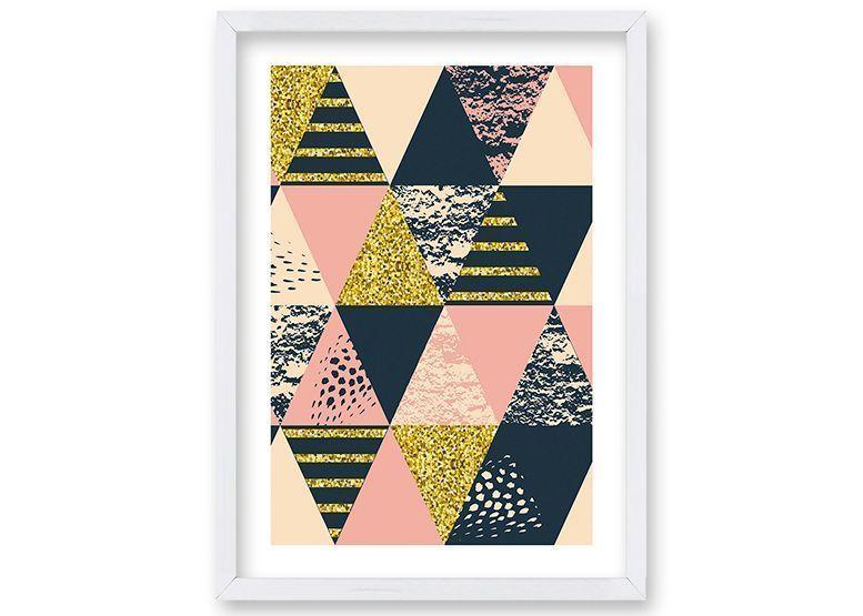 Cuadro 40x30 cm ilustración Rosa triangular-0