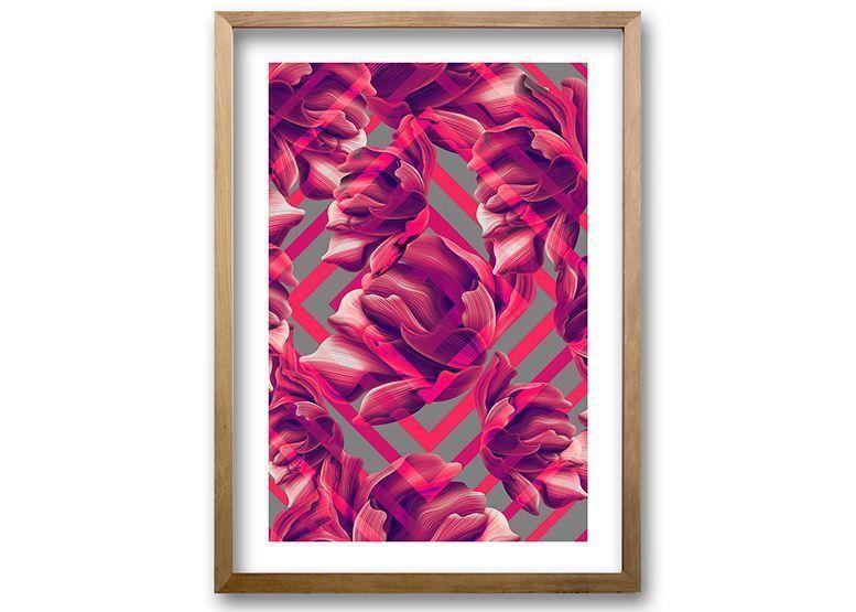 Cuadro 40x30 cm ilustración Diamante rosa-0